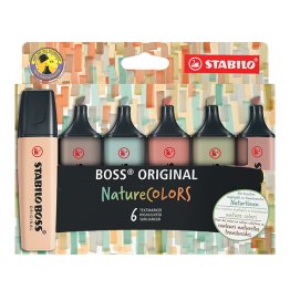 6 surligneurs Stabilo boss nature colors couleurs assorties