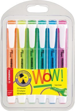 6 surligneurs Stabilo swing cool couleurs assorties