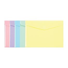 Pochette enveloppe Viquel polypro A4 couleurs assorties pastel