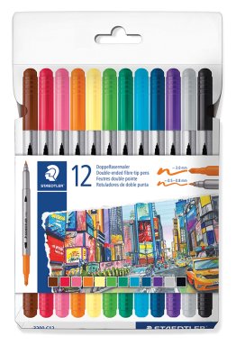 12 feutres double pointe Staedtler 3200
