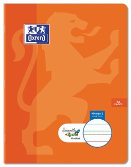 Cahier 17x22cm 48p ligne 5mm niveau 2 Oxford/Serpodile