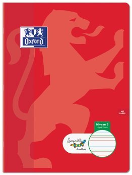 Cahier 24x32cm 48p ligne 3mm niveau 3 Oxford/Serpodile