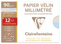 15 feuilles de papier millimétré 21x29,7cm Clairefontaine