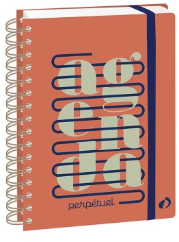 Agenda perpetuel spirale 12 onglets Quo Vadis graphic 15x21cm