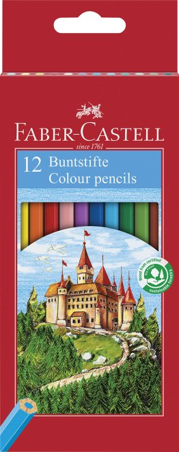 12 crayons de couleur essentiels Faber Castell corps hexagonal