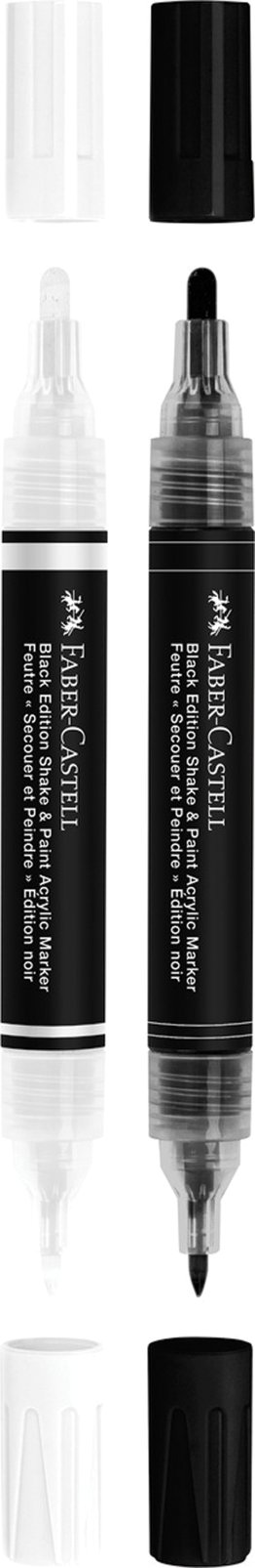 Marqueur peinture acrylique double pointe noir et blanc Faber Castell