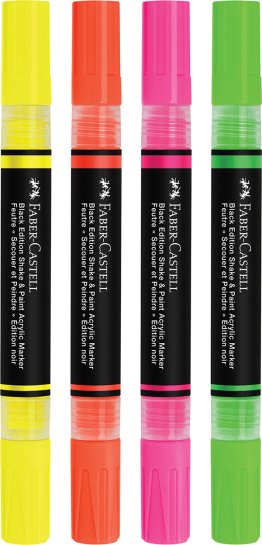 Marqueur peinture acrylique double pointe fluos Faber Castell