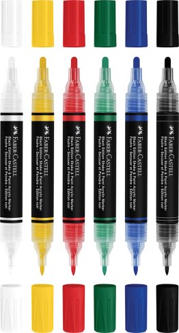 Marqueur peinture acrylique double pointe couleurs assorties Faber Castell