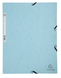 Chemise Exacompta Aquarel carte lustrée 3 rabats + élastique 24x32 cm bleu