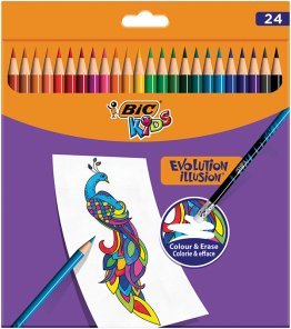 24 crayons de couleur Bic Kids Evolution Illusion