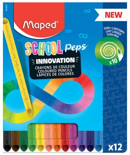 12 crayons Maped School'peps infinity