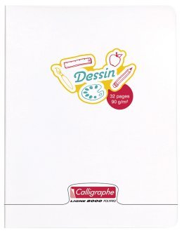 Cahier polypro piqûre dessin 17x22cm 32p uni Calligraphe