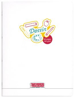 Cahier polypro piqûre dessin 24x32cm 48p uni Calligraphe