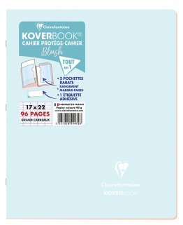 Cahier Koverbook Blush bleu givré 96p 17x22cm Clairefontaine