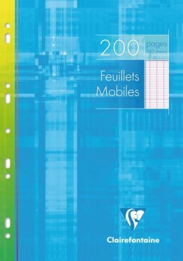 100 feuillets mobiles 21x29,7cm seyes Clairefontaine