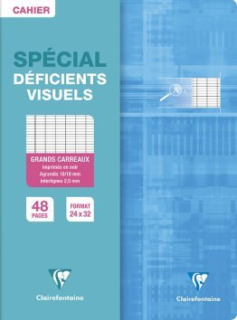 Cahier déficients visuels 24x32cm 48p seyes agrandis Clairefontaine