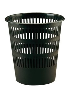 Corbeille à papier ronde ajourée 16L noir