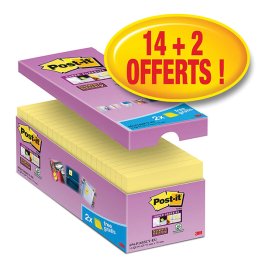 16 blocs de 90 feuilles Post-it 76x76mm jaune